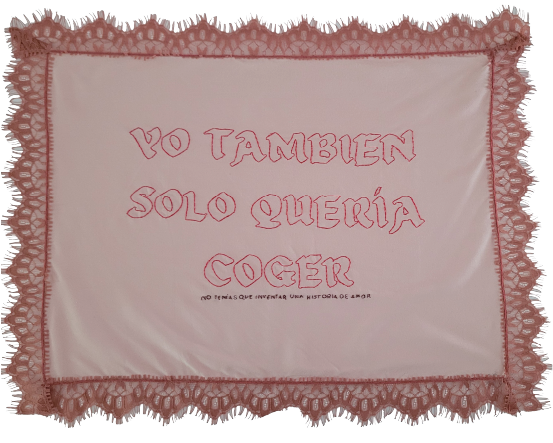 Gabriela Novoa | “De la serie: Lo escuché por ahí ” |  Bordado con hilo de seda | 60 x 49 cm | 2022-2023 | $1 500 + i.v.a 