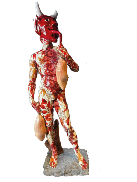José Montero | De la serie “Payasos con Y griega” | Modelado 3D. Impresión en resina con acabado en técnica Decoupage y pinturas industriales 61 cm x 20 cm x 15 cm | 2026 | $1300 + i.v.a