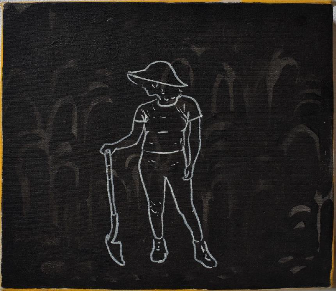 Carlos Fernández | Serie “Agro fit” | Tierras y acrílico sobre lienzo | 28 x 28 cm | 2026 | $400 + i.v.a