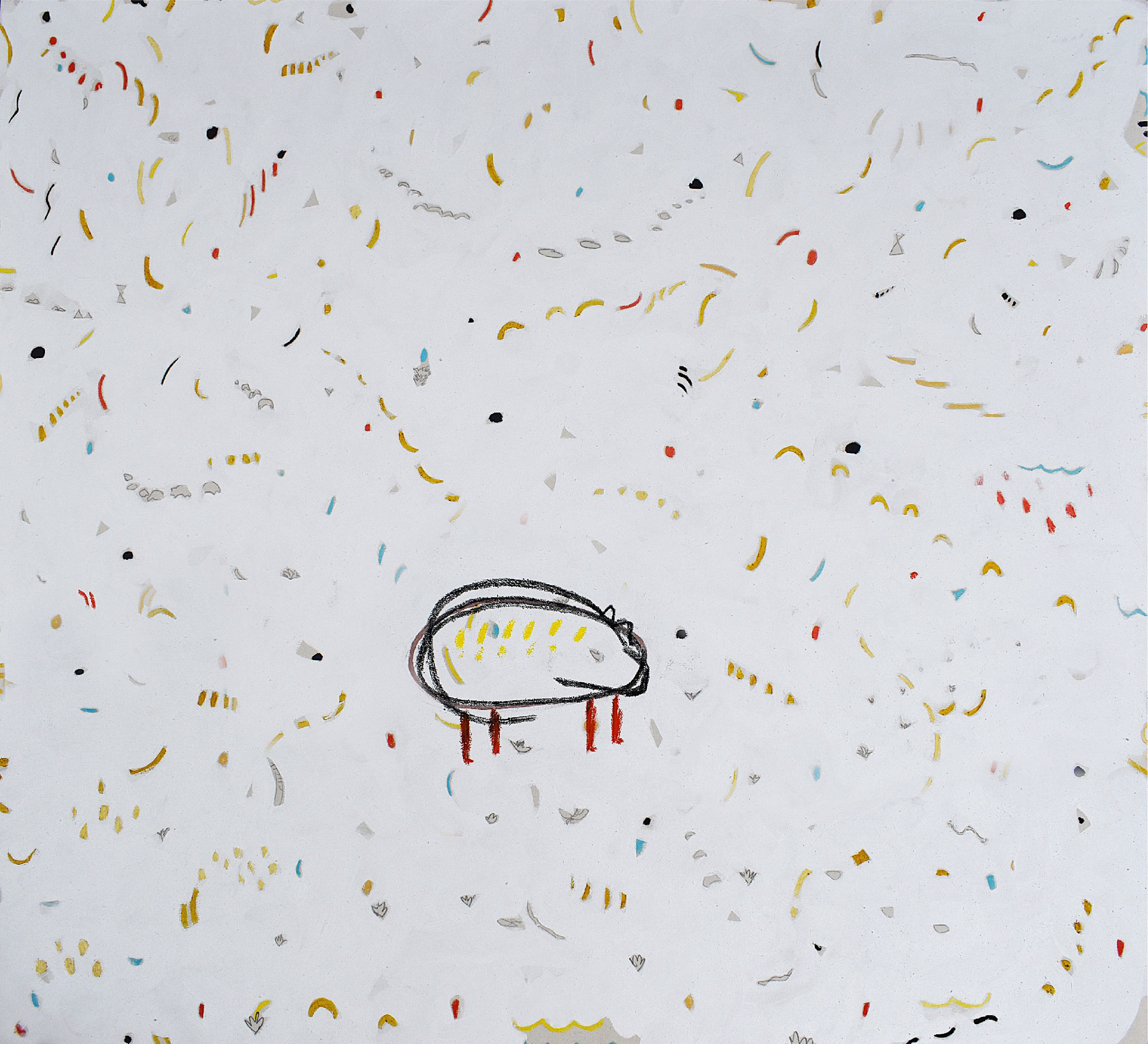 Carlos Fernández | “Tepezcuintle” | Tierras, acrílico y tizas sobre lienzo | 160 x 160 cm | 2024 | $6500 i.v.i