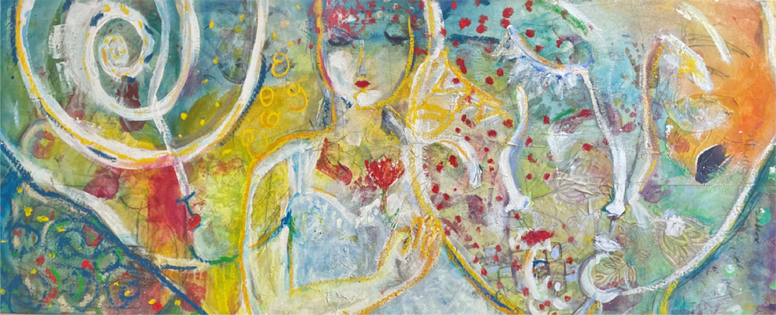 Enar Cruz | "Mujer y vestido blanco" | Óleo y collage sobre lienzo | 180 x 200 cm | 2007 | $6000 i.v.i