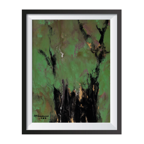 Emilia Cersósimo | “Serie bosques VIII” | Mixta sobre cartón | 37,5 x 25 cm | 1989 | $250