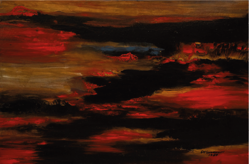 Emilia Cersósimo | “Atardecer IX” |  Mixta sobre cartón | 49 x 78 cm | 1989 | $450