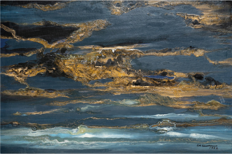 Emilia Cersósimo | “Atardecer VII” |  Mixta sobre cartón | 49,5 x 74,5 cm | 1990 | $450
