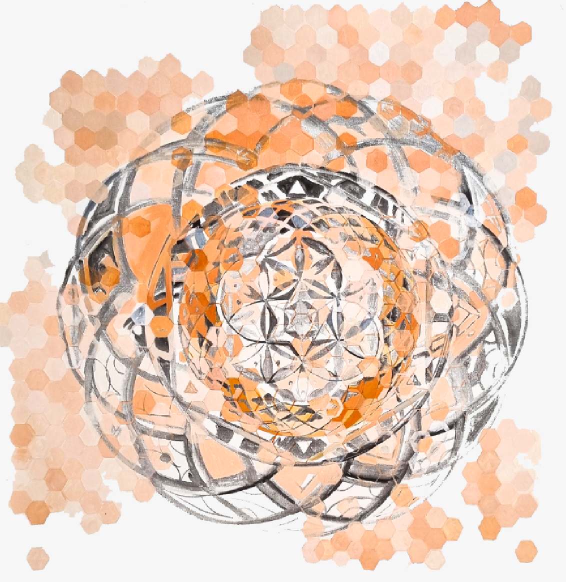 Ana Abregú | "Geometría Fractal” | Acrílico sobre lienzo | 120 x 120 cm | 2022 | 