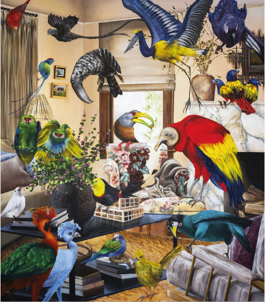   Melissa Matamoros | "Fiesta de disfraces” | Acrílico sobre lienzo | 170 × 150 cm | 2023 | $4.500  
