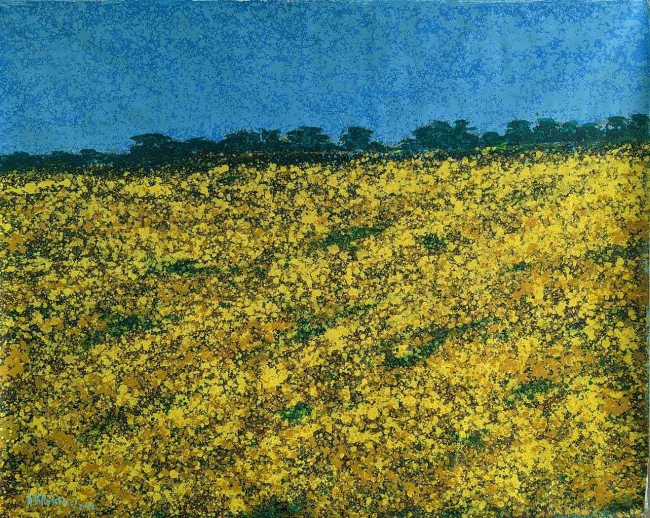 Flor de la papa | Acrílicos industriales sobre lienzo | 140 x 180 cm | 2022