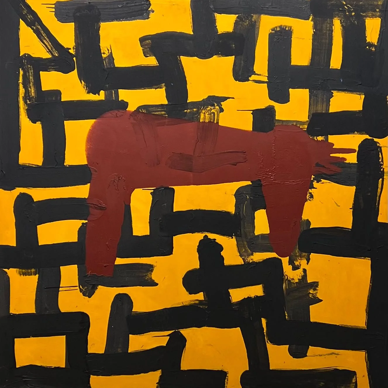 Mesoamérica | Acrílico y arena sobre tela | 136 x 136 cm | 2024