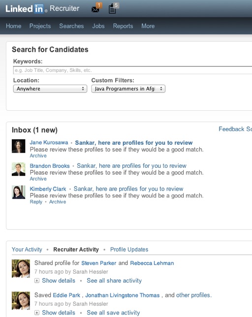 LinkedIn's Recruiter platform