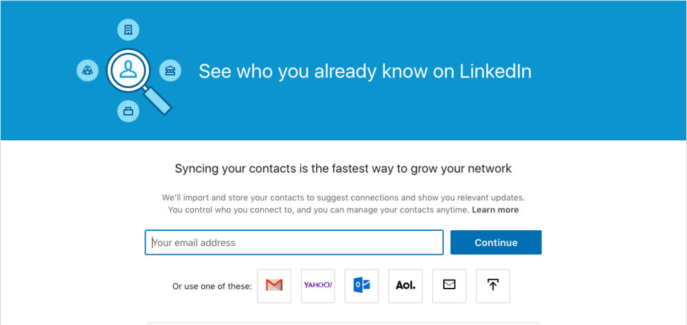 LinkedIn Address Book Import