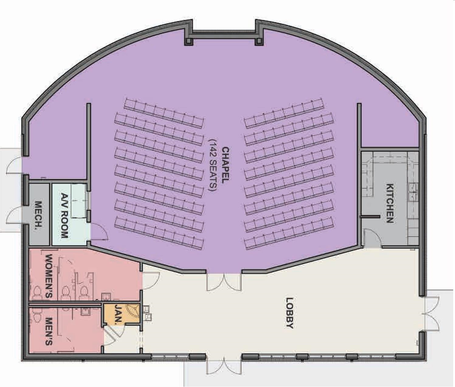 Plans for new secondary chapel (the Bradford Chapel)