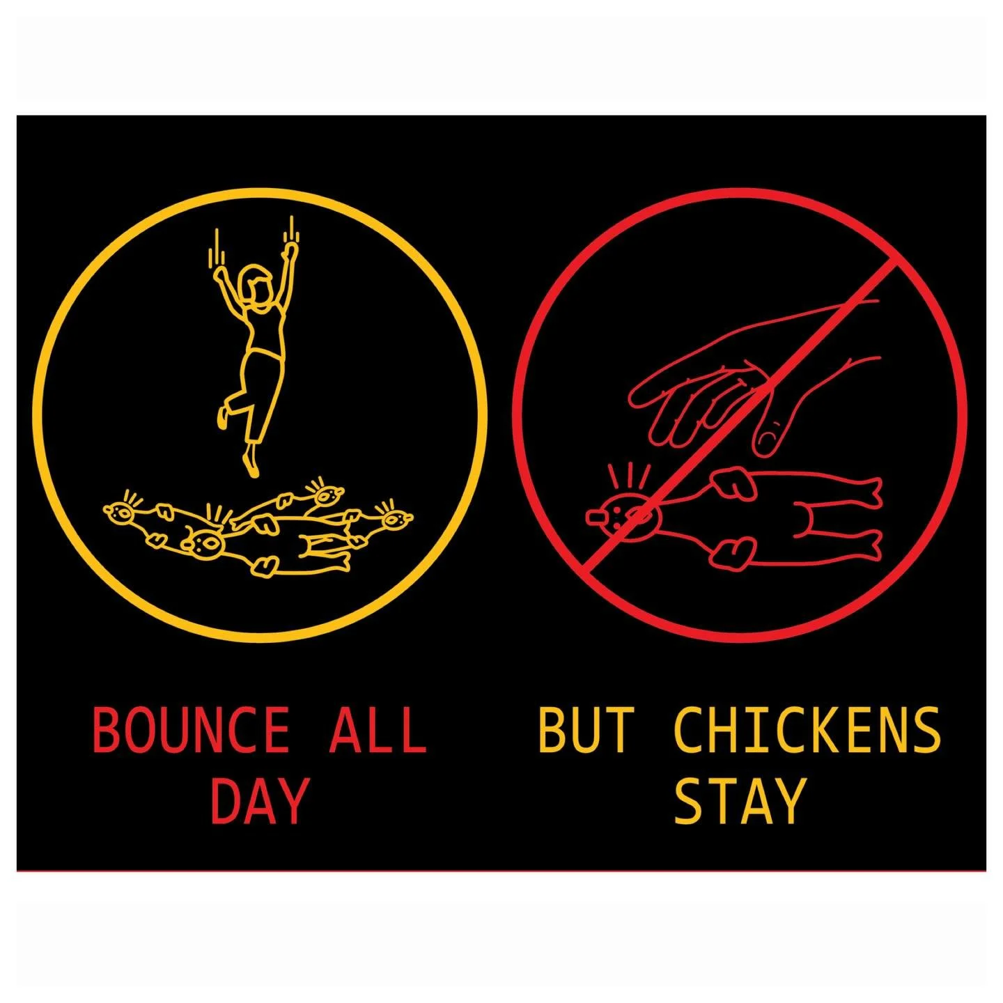 ⚠️a cautionary tale⚠️

Read on if you would like to know about lasers, laser welding, and design process (videos included):
I was recently commissioned to make some laser cut signs for an art installation featuring RUBBER CHICKENS and a pendulum. Had