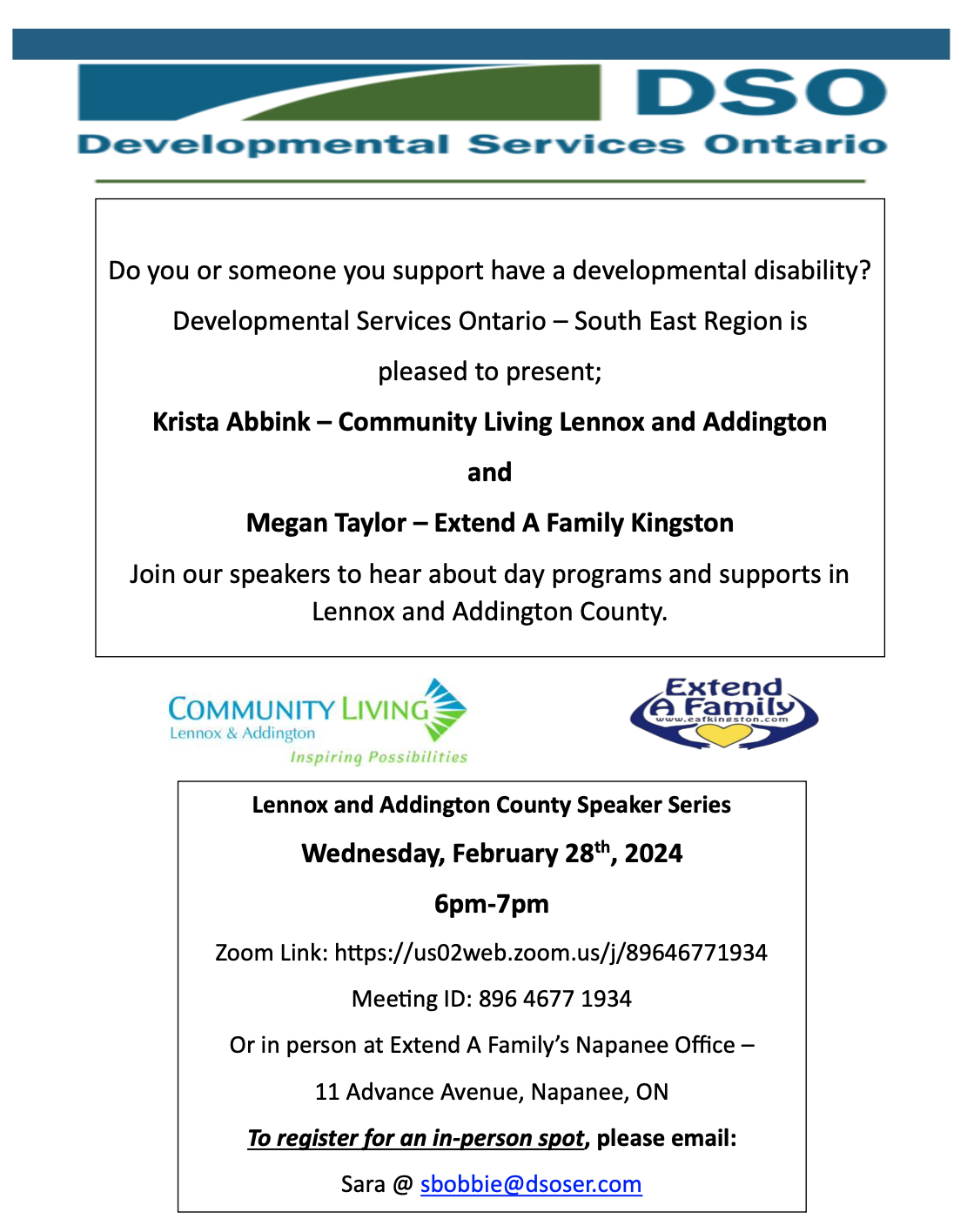 Lennox and Addington County Speaker Series