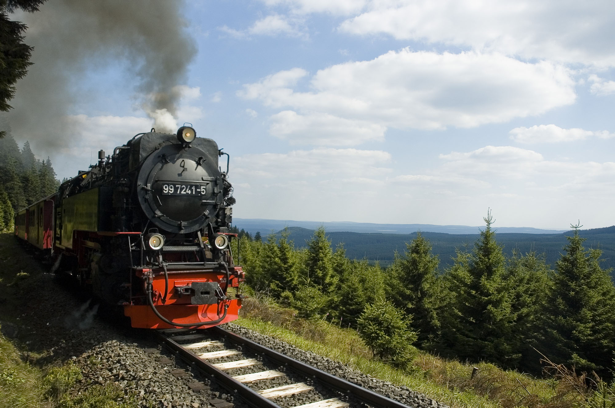 A 2-10-2T pounds upgrade with a revenue train in May 2009.