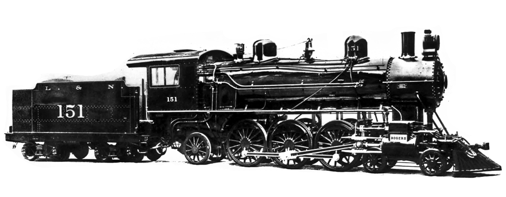 This builders photograph of sister locomotive 151 shows how the engine appeared 110 years ago.