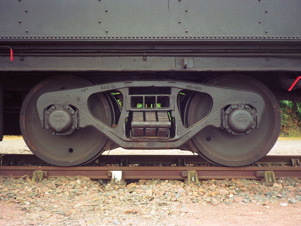 General Steel Castings trailing truck and roller bearing axles.