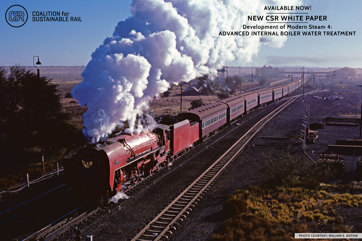 Engines, both big and small, have used Advanced Internal Boiler Water Treatment, including South African Railways 4-8-4 No. 3450, shown here pulling a train in 1985 in a stunning photograph taken by and courtesy of William E. Botkin.