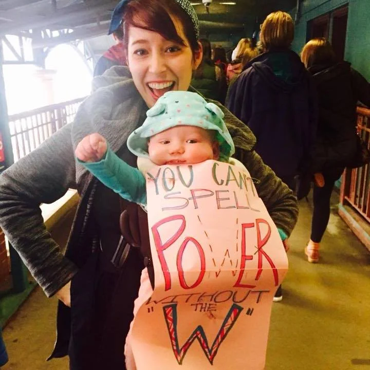 KMo and Ruby Bresky at Chicago's Women March.