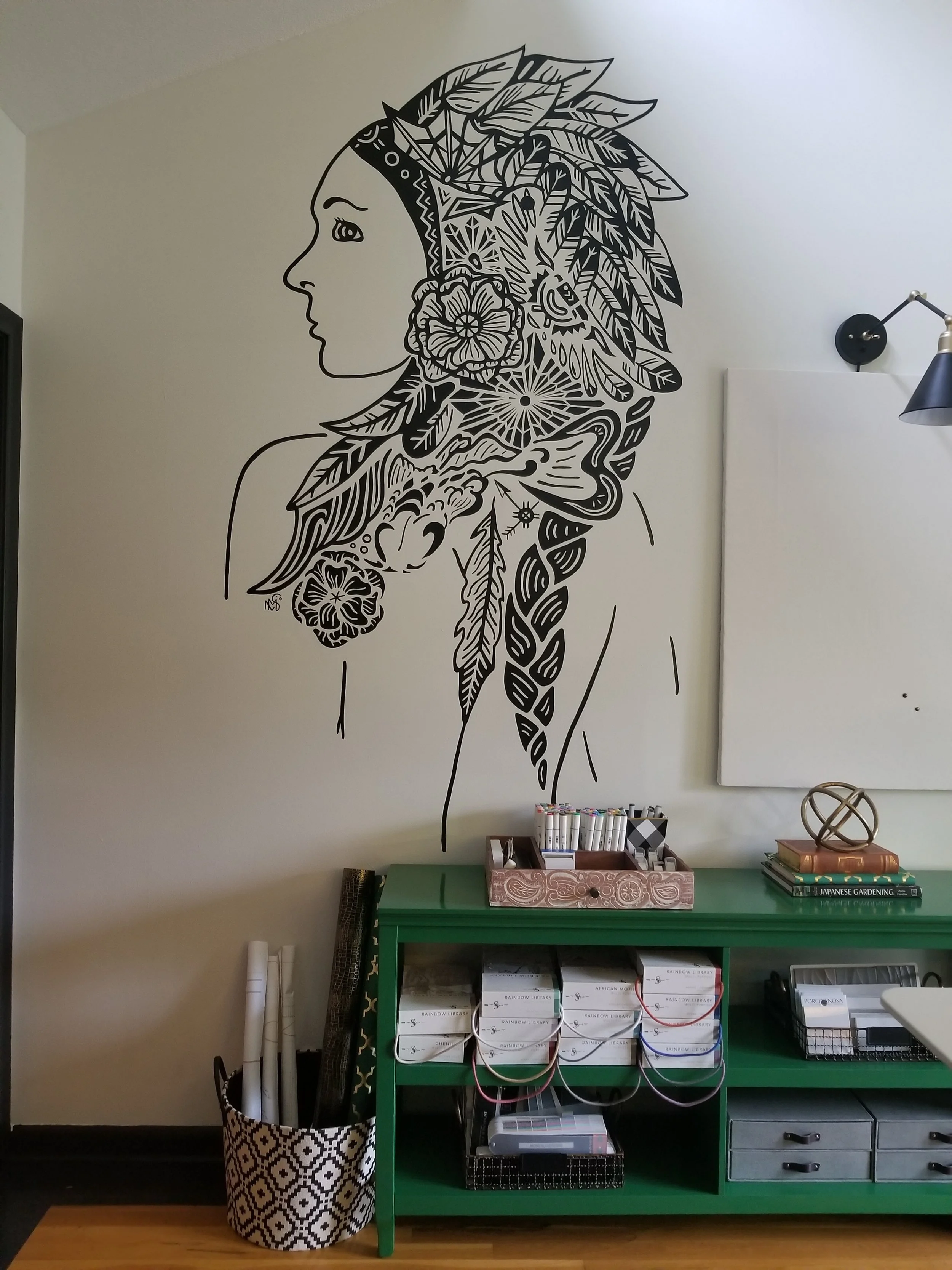 Such a beautiful and personal meaning for this mural. I think incorporating things like these in a space, adds a wonderful feeling that carries you throughout the day.