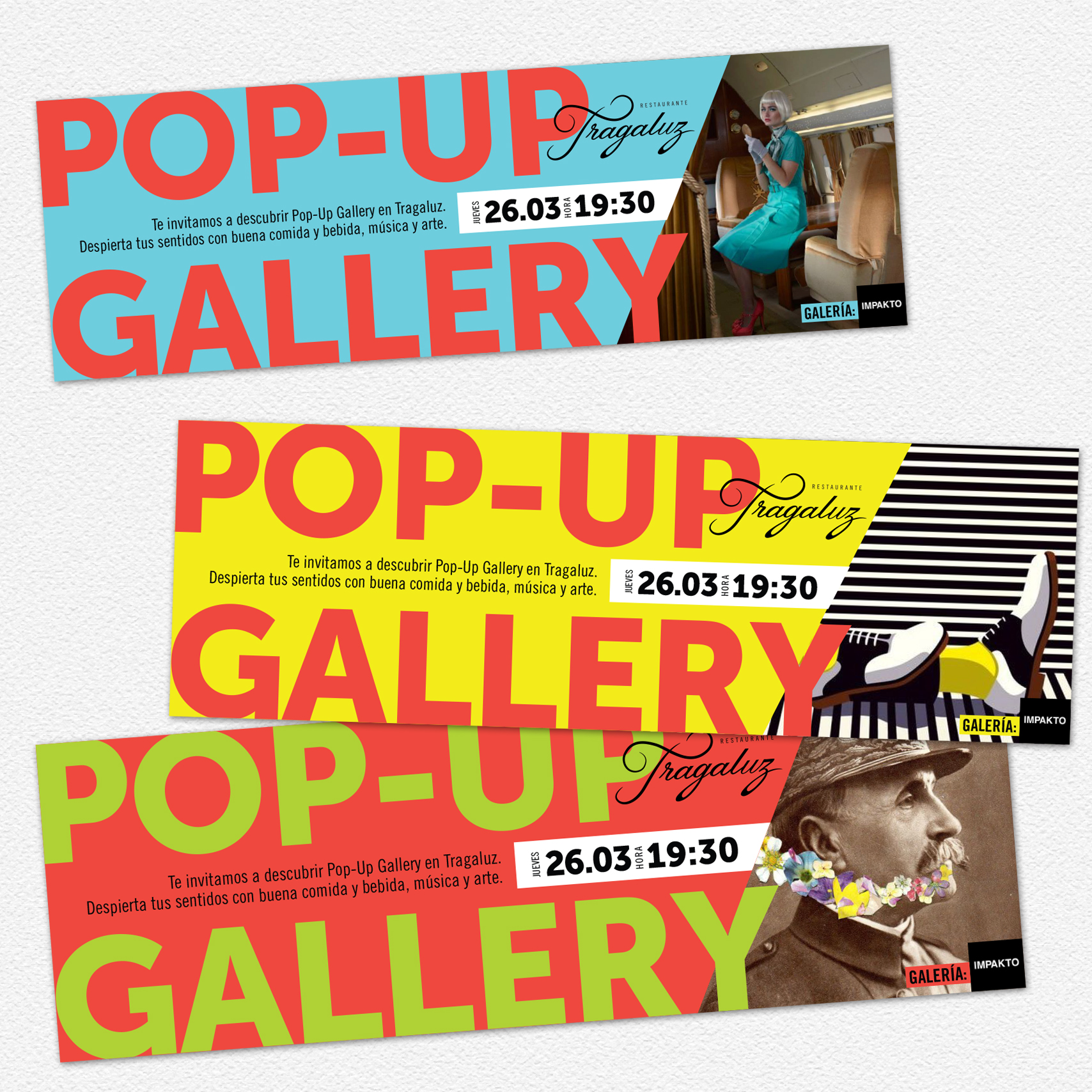 Flyers para evento "Pop-up Gallery"