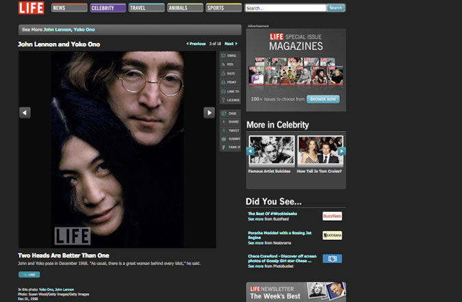 John Lennon and Yoko Ono 1968 