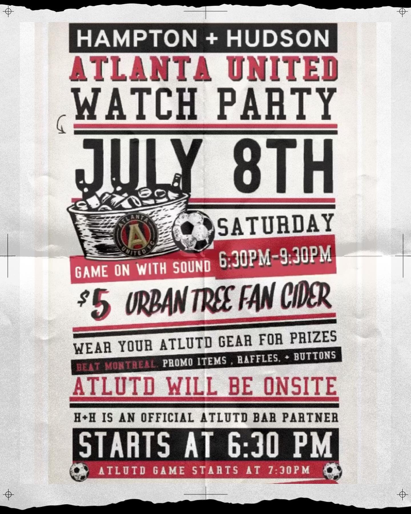 ⚽️ 𝗔𝗧𝗟𝗔𝗡𝗧𝗔 𝗨𝗡𝗜𝗧𝗘𝗗 𝗪𝗔𝗧𝗖𝗛 𝗣𝗔𝗥𝗧𝗬 ⚽️
TODAY SATURDAY, JULY 8TH
⠀
⠀
⠀
#hamptonandhudson #pubpartner #atlutd #atlutdfans #atlantaunited #atlsportsbar #atlsportsbars #discoveratlanta #inmanpark #communitybar #localneighborhood