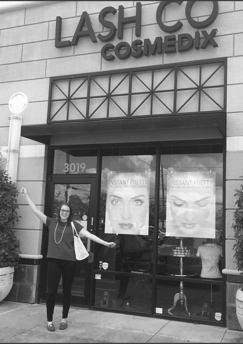  One of our clients celebrating her new luscious lashes!