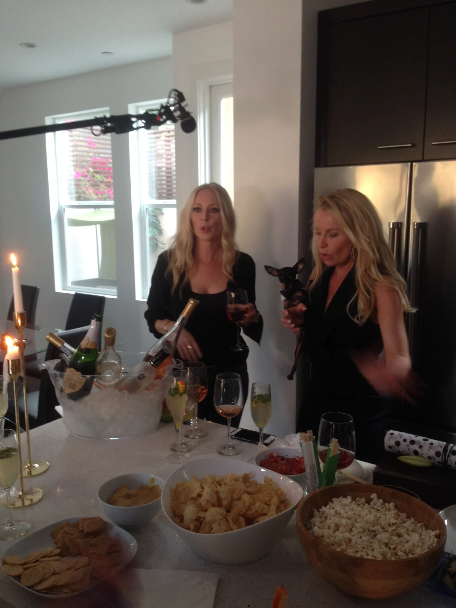 Behind the scenes of the party.