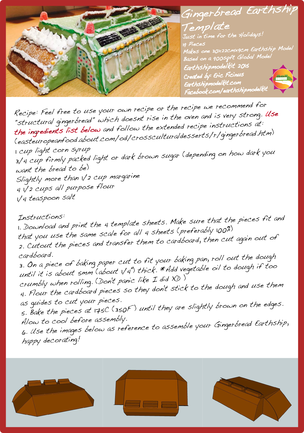 Gingerbread Earthship Instructions