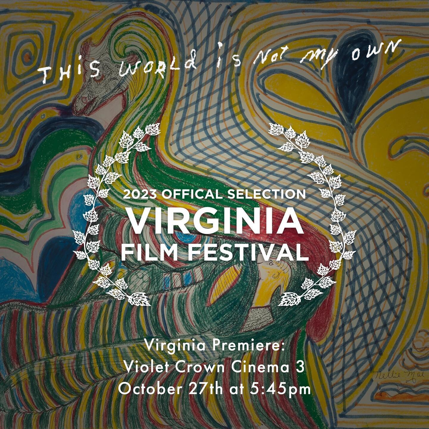 We&rsquo;re screening @thisworldisnotmyown as part of @vafilmfest on Oct 27th, at @violetcrowncharlottesville. #opendox #thisworldisnotmyown #nelliemaerowe #virginiafilmfestival