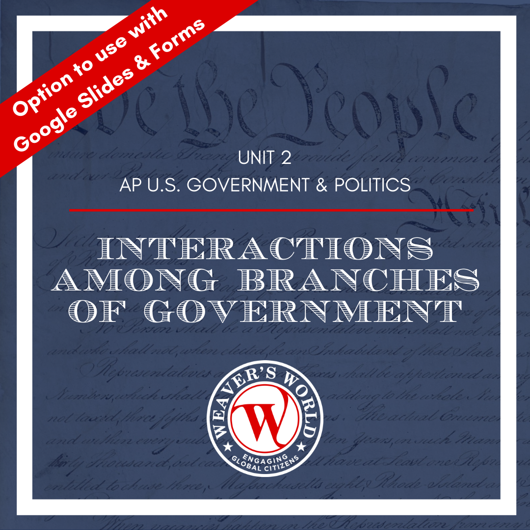 AP U.S. Government & Politics Unit 2 Materials: Interactions Among Branches of Government — Weaver’s World