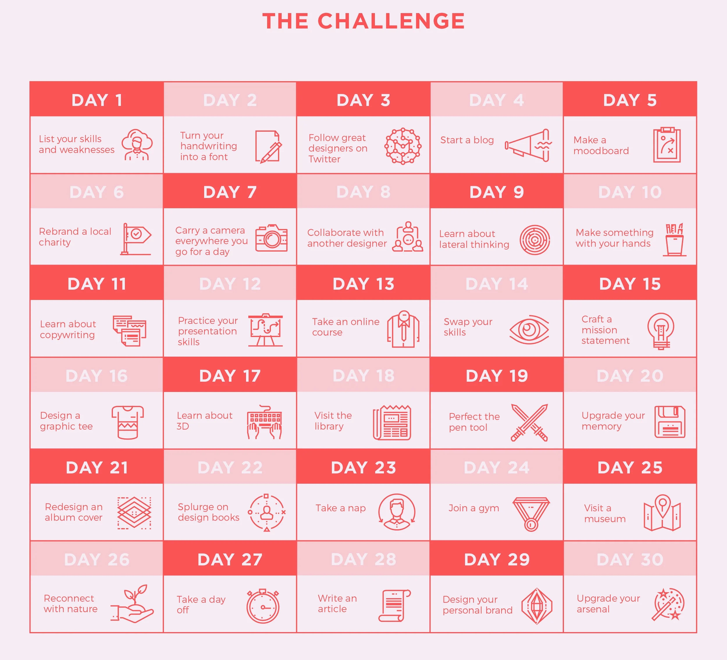 This 30 day challenge is from Creative Market