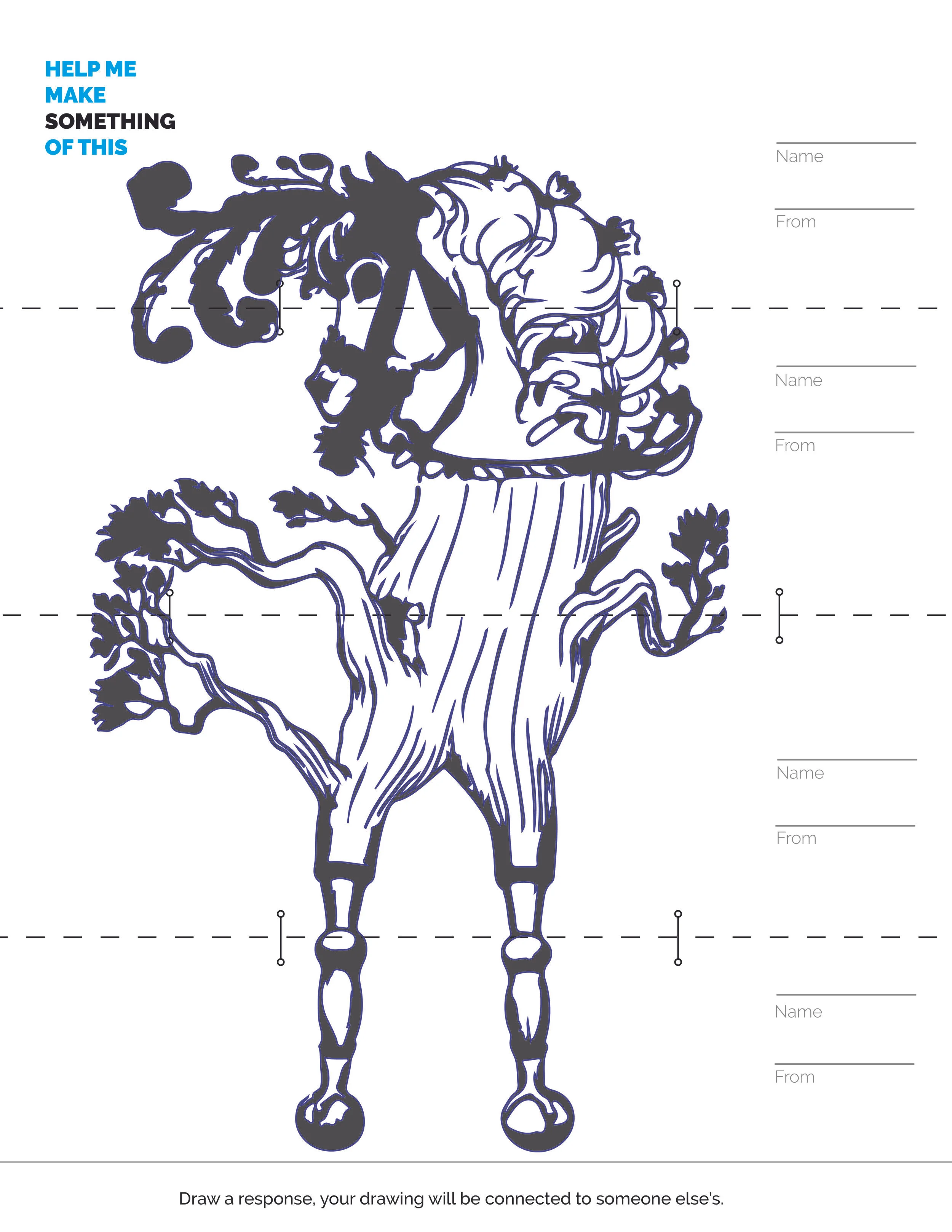 EXQUISITE CORPSE: We had members of the Brixton community complete this exercise and subsequently posted them around the neighborhood to start a conversation. 