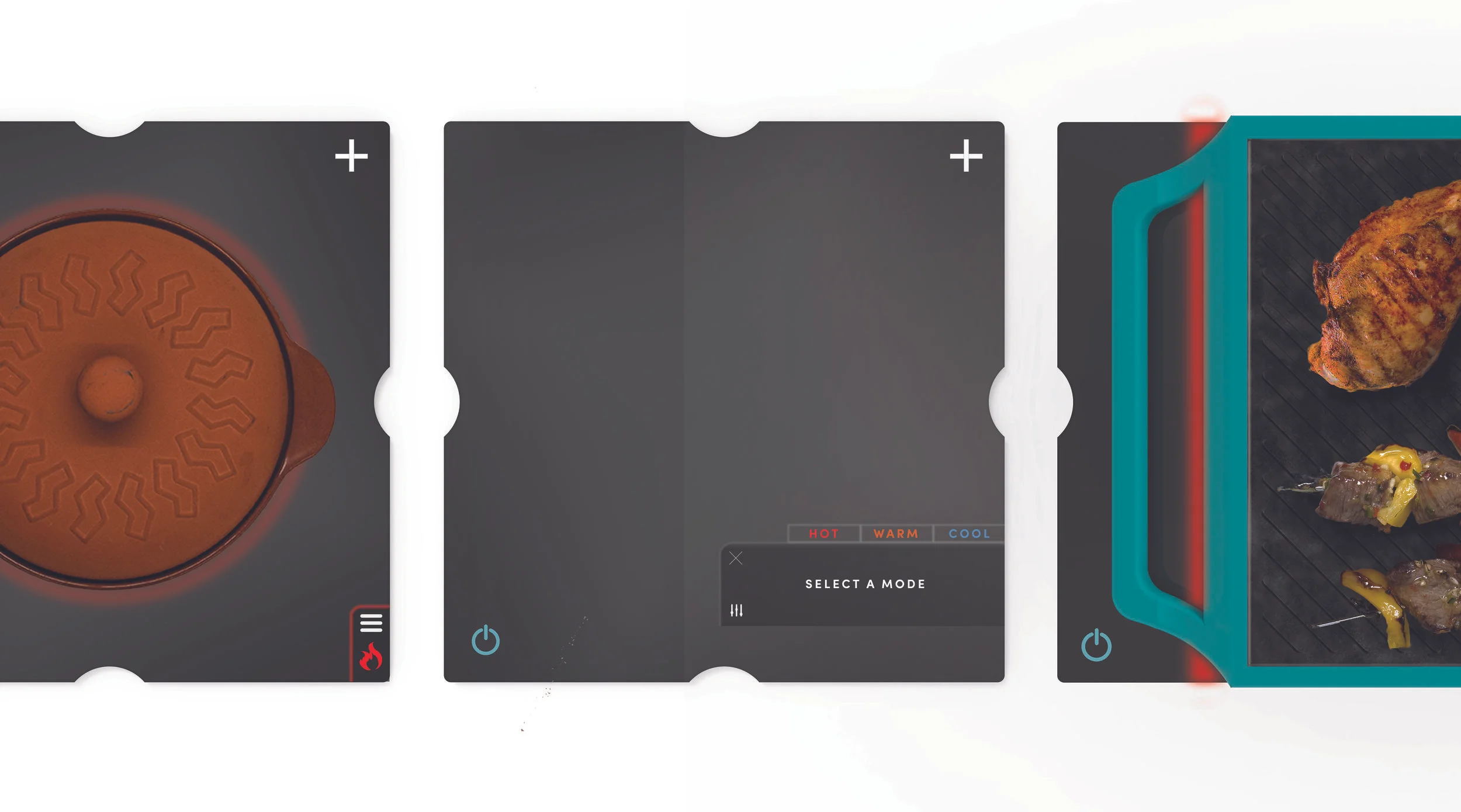 A suite of products maximizes flexibility for user needs allowing them to engage in different cooking styles and methods on one surface. FROM LEFT TO RIGHT–• The Griddle Module can be placed on top of the Base Tiles, the added benefit that it c…