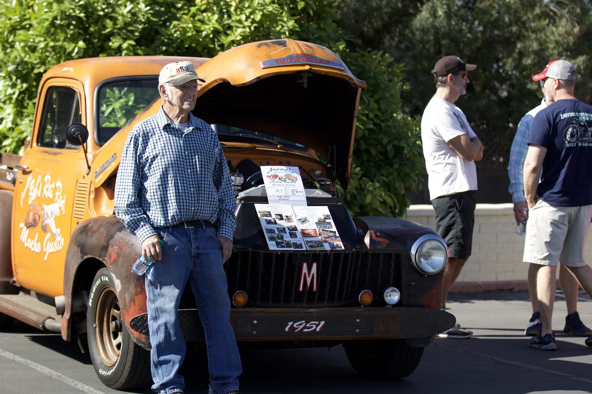 Bob Mason with his 1951 Chevy Pickup "rat-rod"