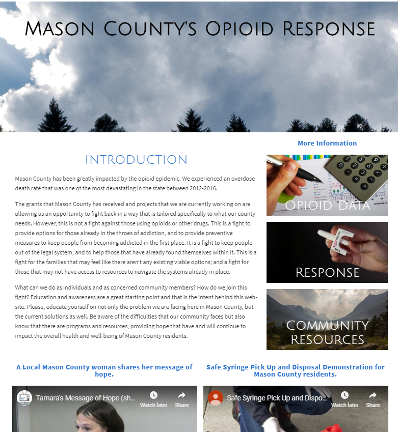 Opioid response page.