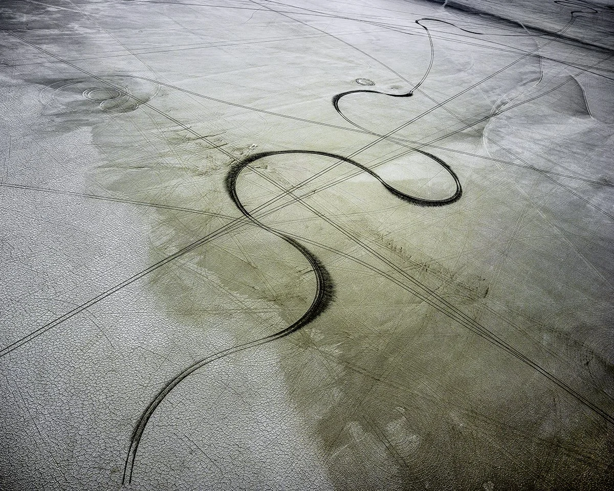  MICHAEL LIGHT  01 Bonneville: Salt Track Looking Northwest, Pleistocene Lake Bonneville, Wendover, Utah , 2018  Archival Pigment Print 24 x 30 in Framed 26 x 32 in Edition of 5  Additional Available Sizes: 40 x 50 in, Edition of 5 59 x 74 in, Editio
