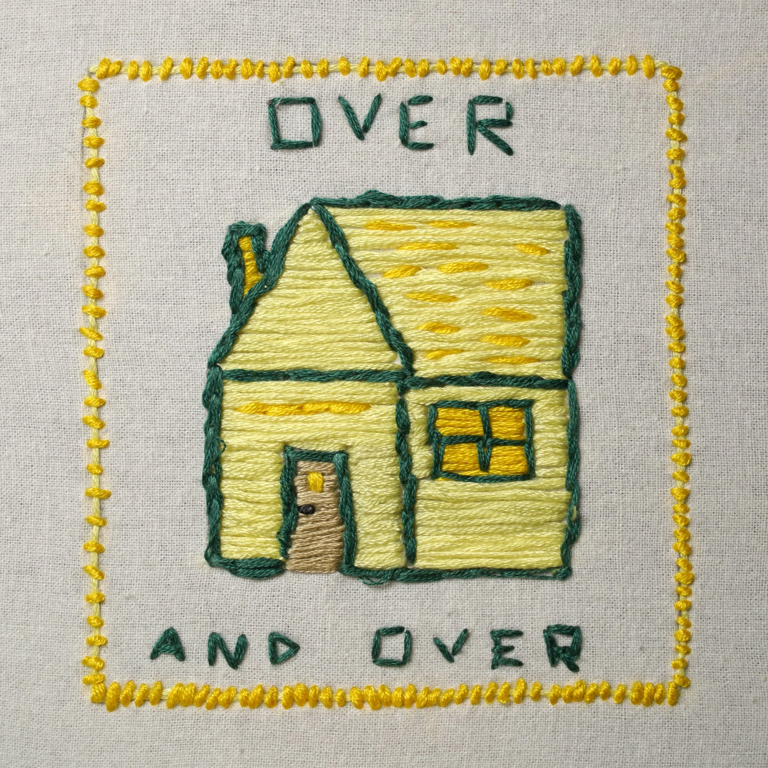  JONA FRANK Stitching No. 14: Over and Over, 2018 Embroidery floss stitched on dish towel, unique 4 x 4 in, framed 9 x 9 in   INQUIRE  