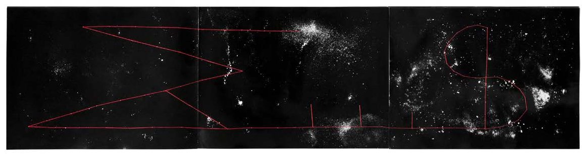  GIORGIA VALLI 07 M. Constellation, 2018 Unique Photograms. Gelatin Silver Prints. Hand-sewn. 9 x 36 in   INQUIRE  