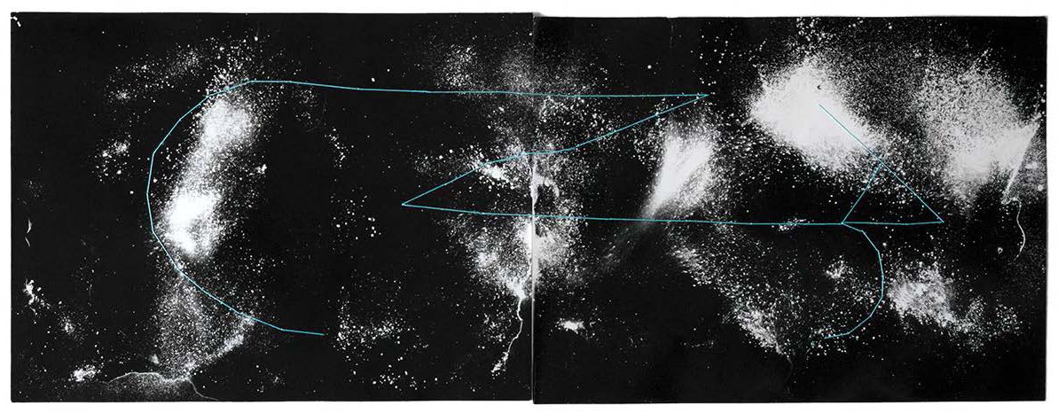  GIORGIA VALLI 04 B. Constellation_06_diptych_turqoise, 2018 Unique Photograms. Gelatin Silver Prints. Hand-sewn. 9 x 24 in   INQUIRE  