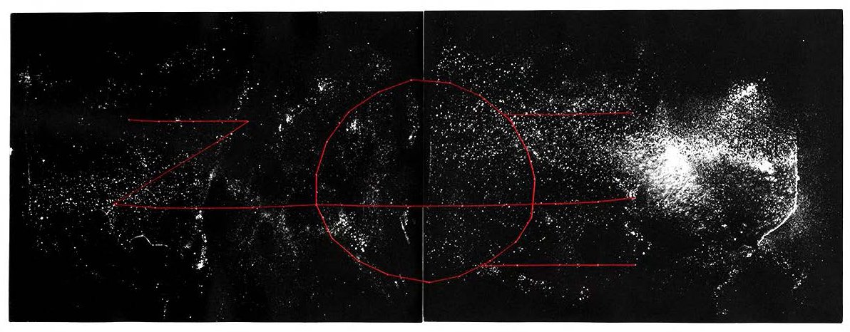  GIORGIA VALLI 03 M. Constellation_diptych_red, 2018 Unique Photograms. Gelatin Silver Prints. Hand-sewn. 9 x 24 in   INQUIRE  