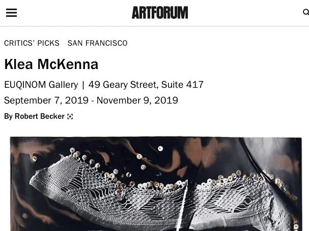 PRESS  ARTFORUM    Klea McKenna     by Robert Becker 2019 