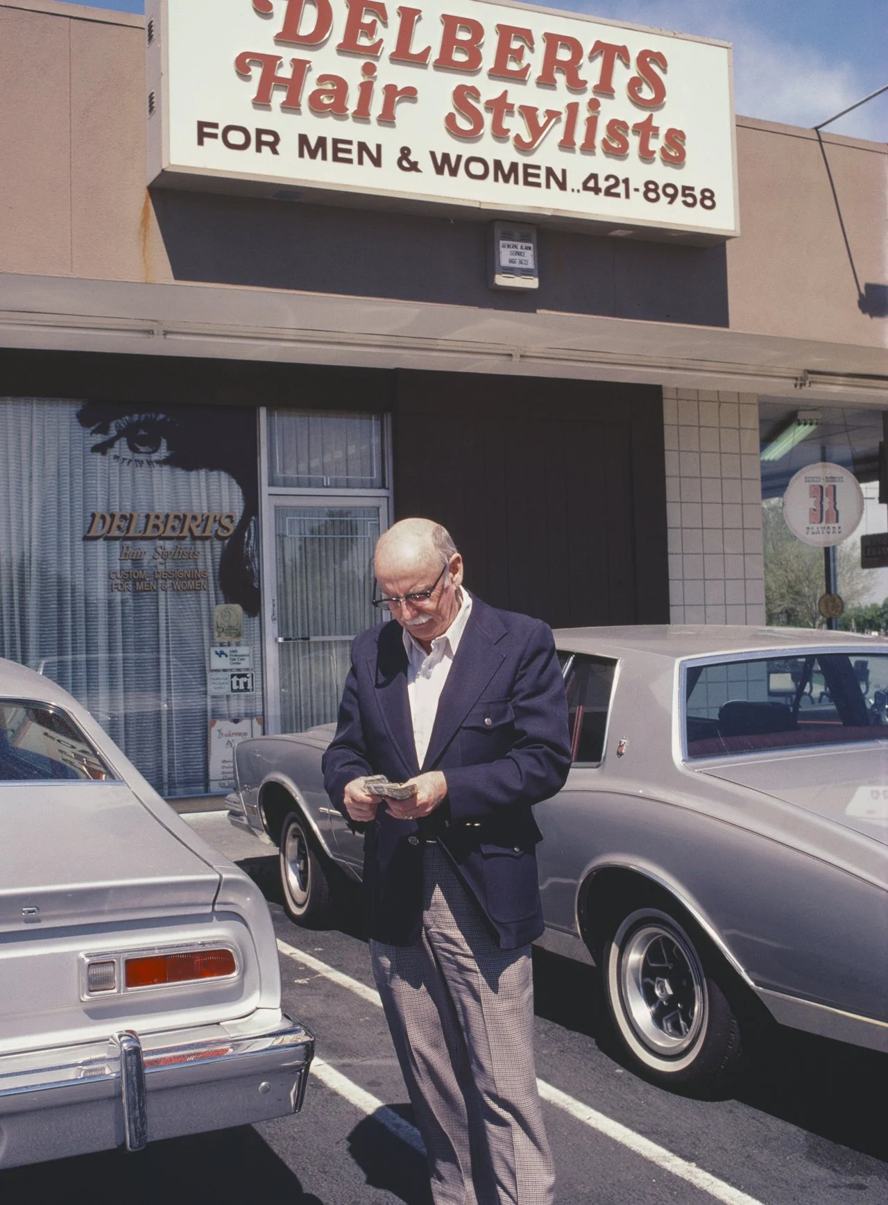  JANET DELANEY  Counting Dollars,  1980 Archival Pigment Print, 2026 13 x 19.5 in (33.02 x 49.53 cm), Edition of 5 +2AP 30 x 45 in (76.2 × 114.3 cm), Edition of 2 +1AP   INQUIRE  