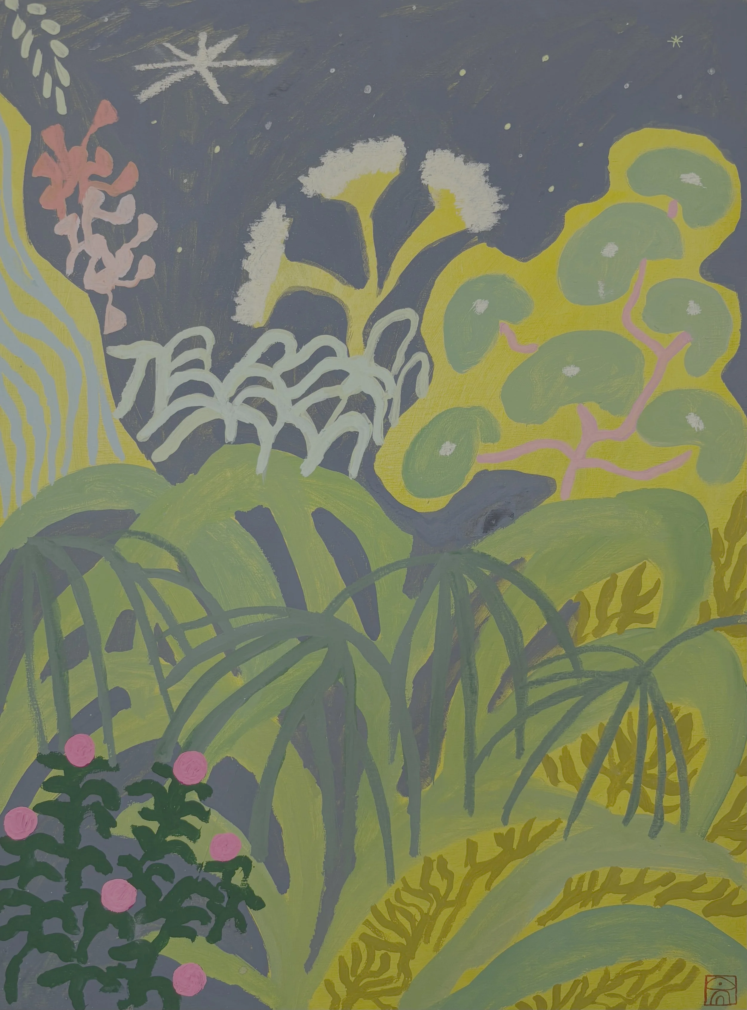  Iris de la Torre Dare to Wonder, 2026 Acrylic, gouache, oil pastel on wood panel 16 x 12 in (40.64 x 30.48 cm)   INQUIRE  
