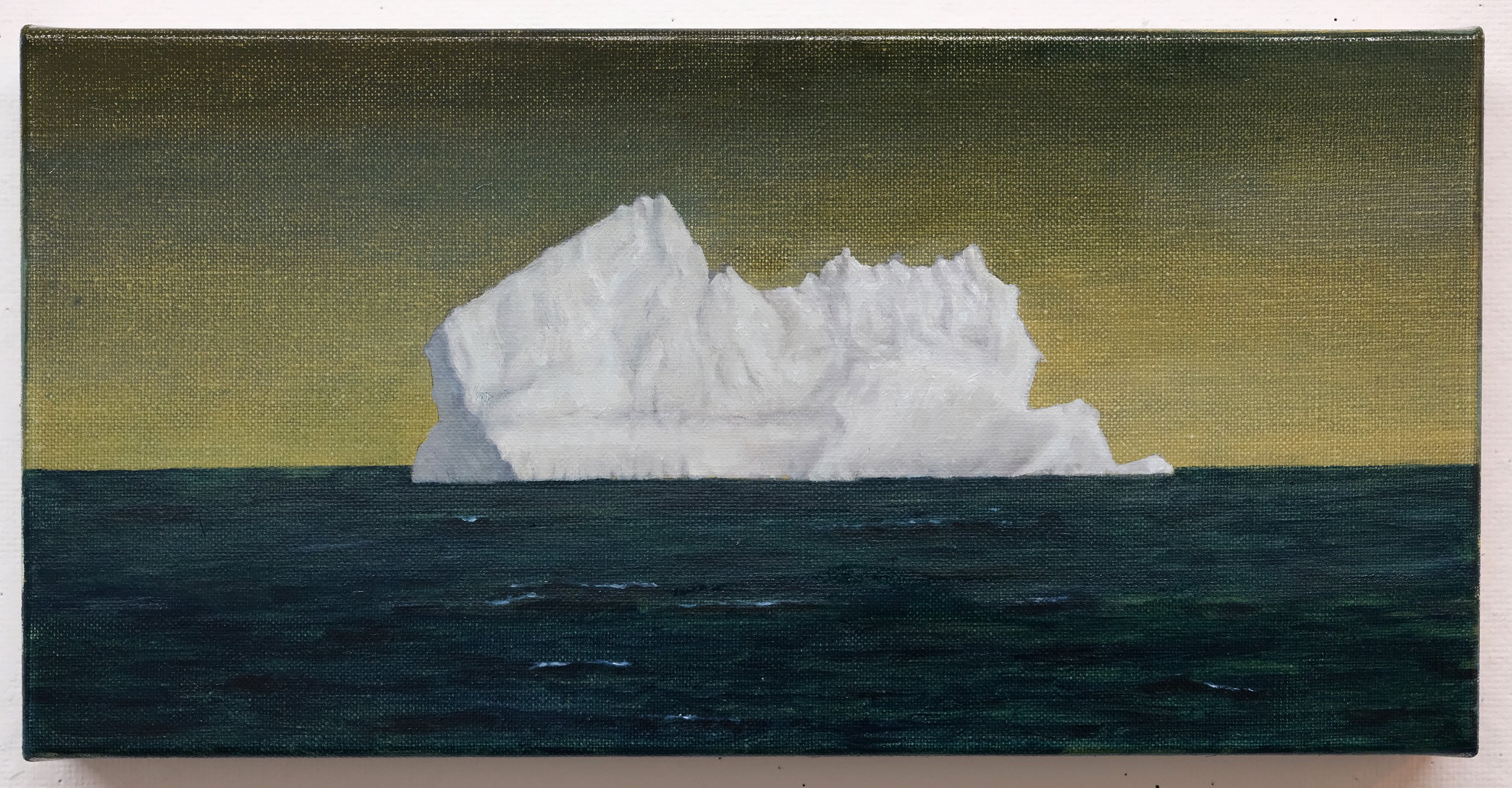  Leslie Brack Untitled (Iceberg #3, after Frederich Church), 2021-2024 Oil on canvas 8 x 16 in (20.32 x 40.64 cm)   INQUIRE  