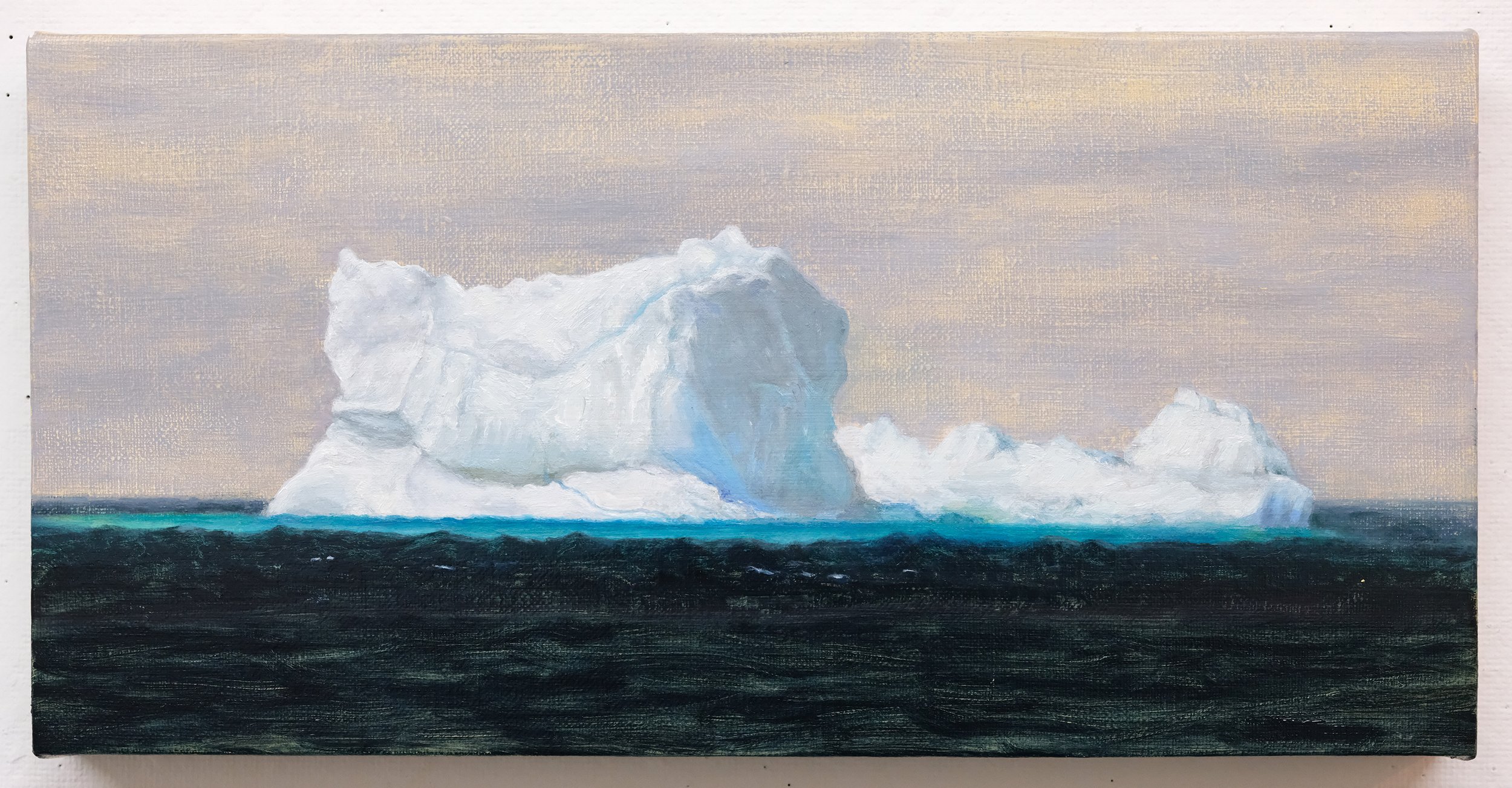  Leslie Brack Untitled (Iceberg #4, after Frederic Church), 2021-2024 Oil on canvas 8 x 16 in (20.32 x 40.64 cm)   INQUIRE  