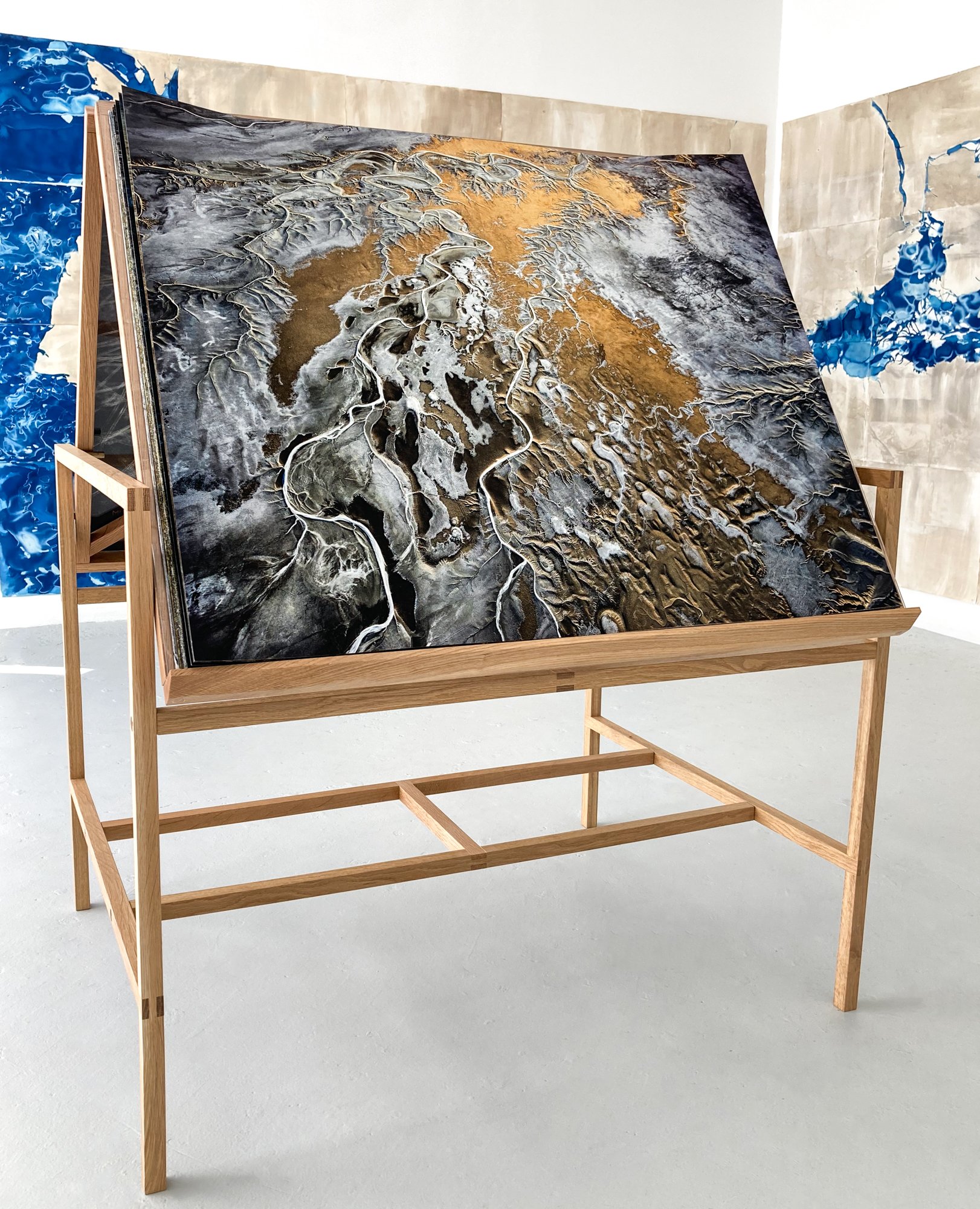  MICHAEL LIGHT  Lake Bonneville (Large-scale artist book),  2021  35.75 x 22.5 in (closed); 35.75 x 45 in (open) Archival Pigment Prints Edition of 10, hardbound Hand-made book of 29 aerial photographs Signed on rear cover   INQUIRE  