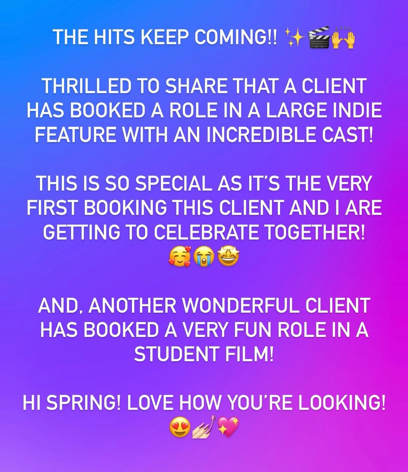 #bookedit x 2!!!! 🥰💖✨🎬🙌💃🤩 #proudcoach #actorslife