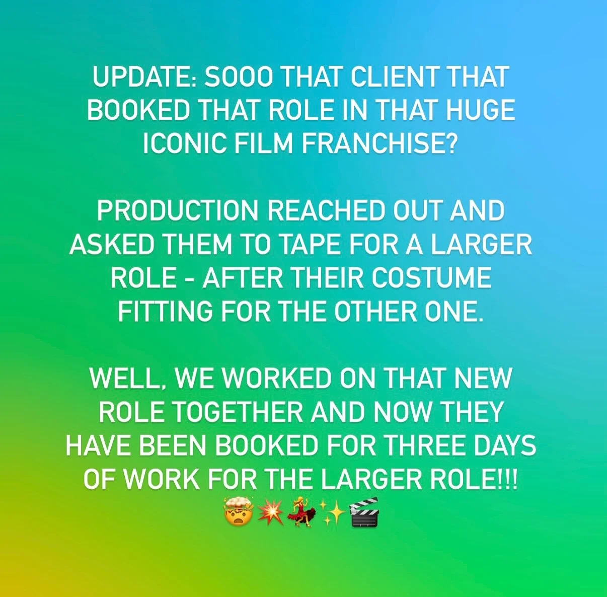 Teamwork makes the dream work!! Beside myself with joy for this big news!! 
💚🩵💛💙🧡❤️🩷
#bookedit #actingcoach