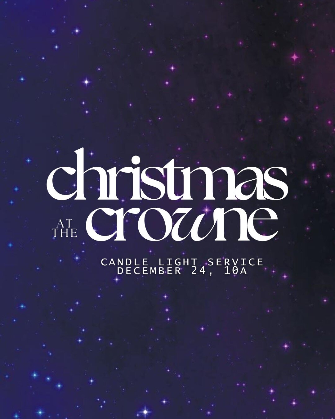 Join us this Xmas Eve Sunday *10AM* at Crowne Plaza Union City for a JOINT CANDLE LIGHT SERVICE w/Inspire Church!

NOT our usual time &amp; place. But NOT your usual worship service either :) 

Come early to get parking and a seat!